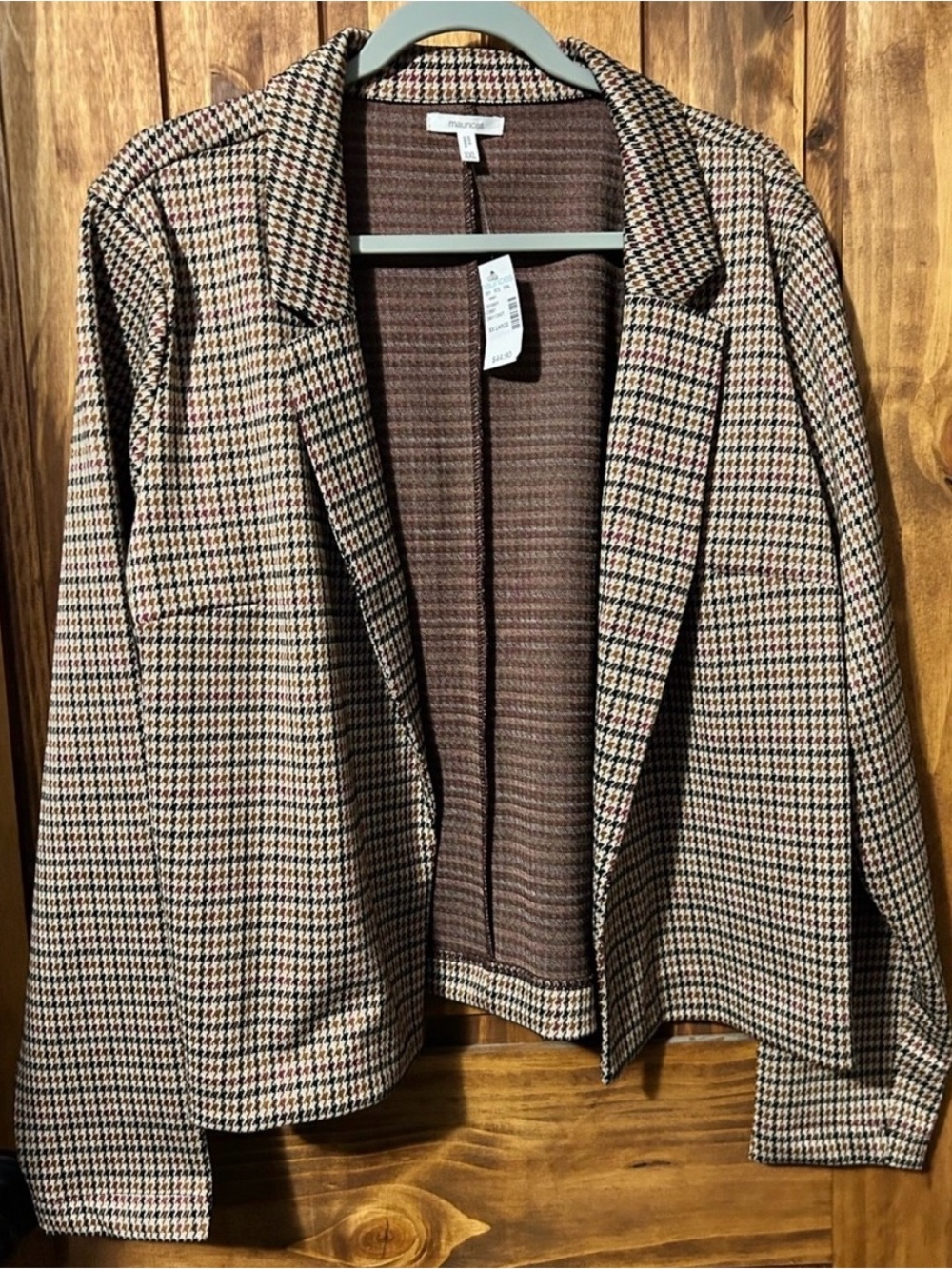 Maurice’s Houndstooth British Academia Open Blazer XXL